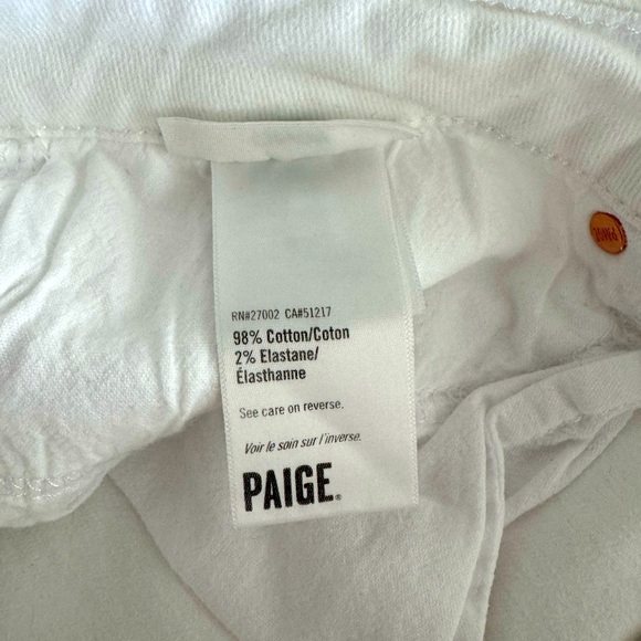 Anthropologie Paige Cindy High Rise Straight Leg Jeans White Noise Wash Size 33 - Picture 13 of 15